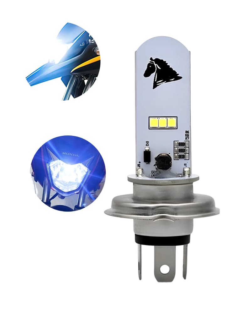 Lampada Moto H4 Super Led Efeito Xenon 8000k Titan 125/150/160/cb 300/xre 300/190 Stallion