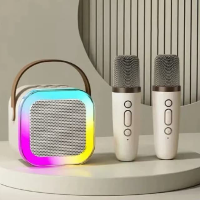 K12 Máquina de Karaoke Portátil Bluetooth 5.3 PA Sistema de Altifalantes, 1-2 Microfones Sem Fio
