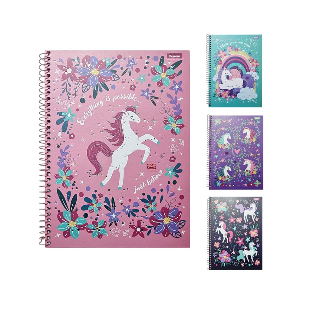 Caderno Unicórnio Espiral 160Fls Universitário Foroni 452490