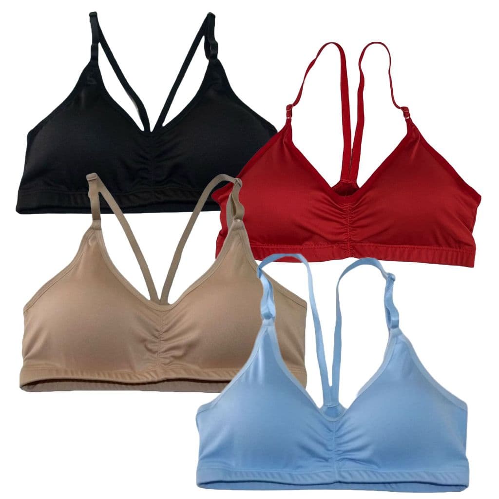 Kit 4 Top Alça Fina com Bojo Removível Academia Fitness Conforto
