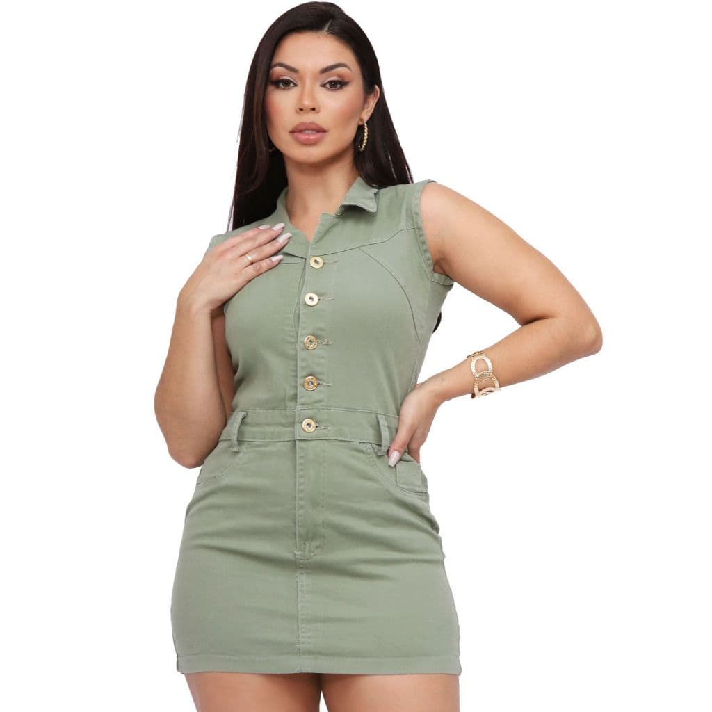 Vestido Jeans Feminino Curto com Lycra P ao GG