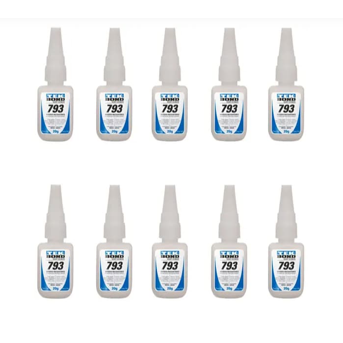 Kit 10/5/3 cola adesivo instantâneo 793 multiuso 20g tekbond