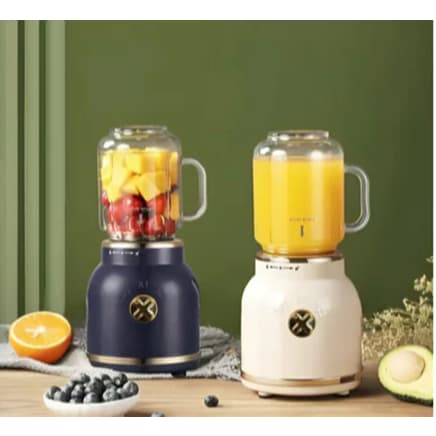 Mini Liquidificador Portátil Copo Caneca 500ml e 450ml Com 10 Lâminas, Tampa, Canudo e Copo