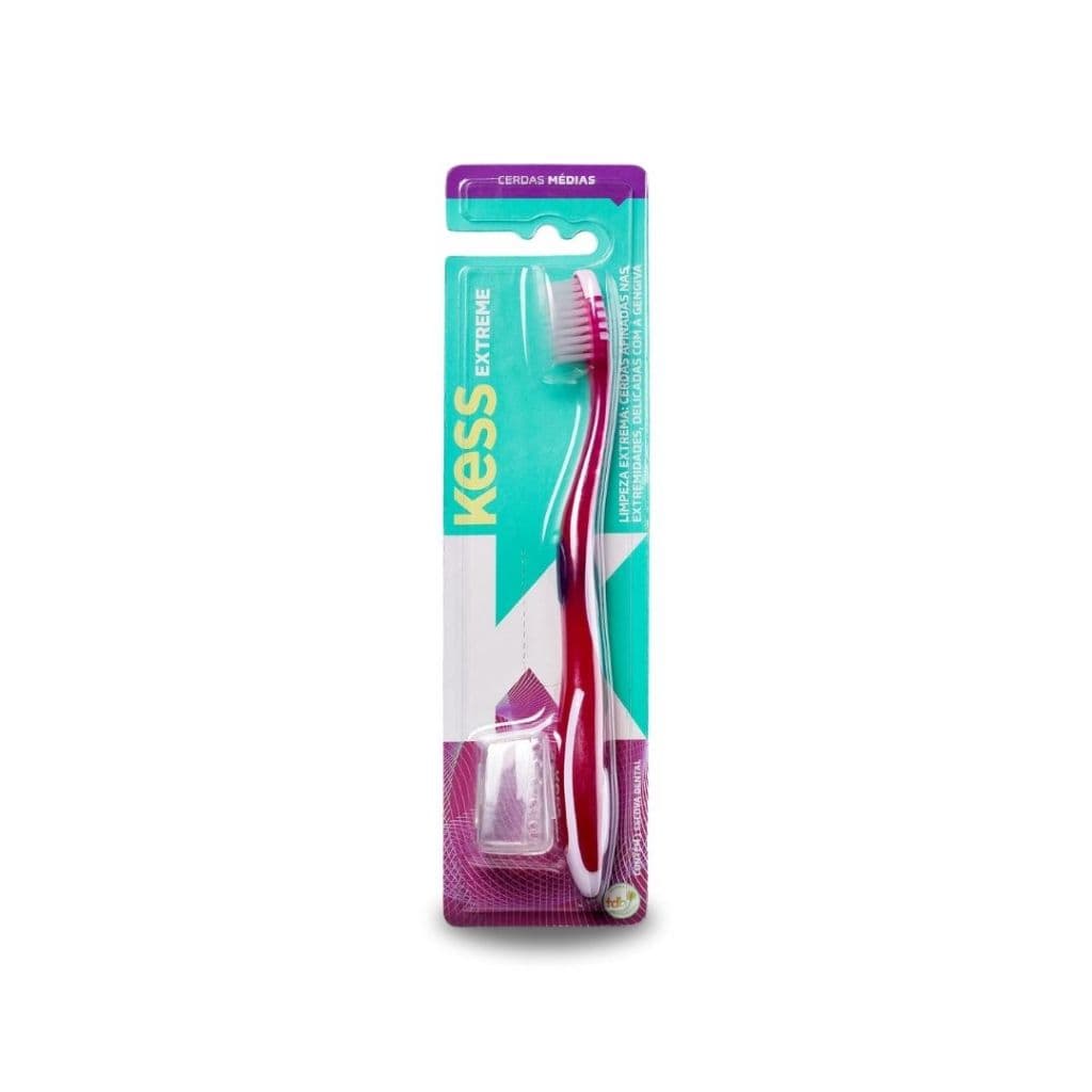 Escova Dental Kess Extreme Média Com Porta Cerdas Ref. 2076