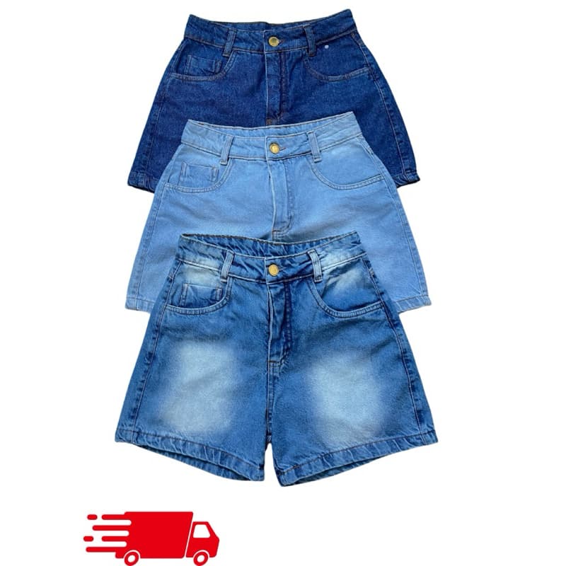 shorts jeans feminino/ mom jeans/ Cintura alta/ shorts jeans