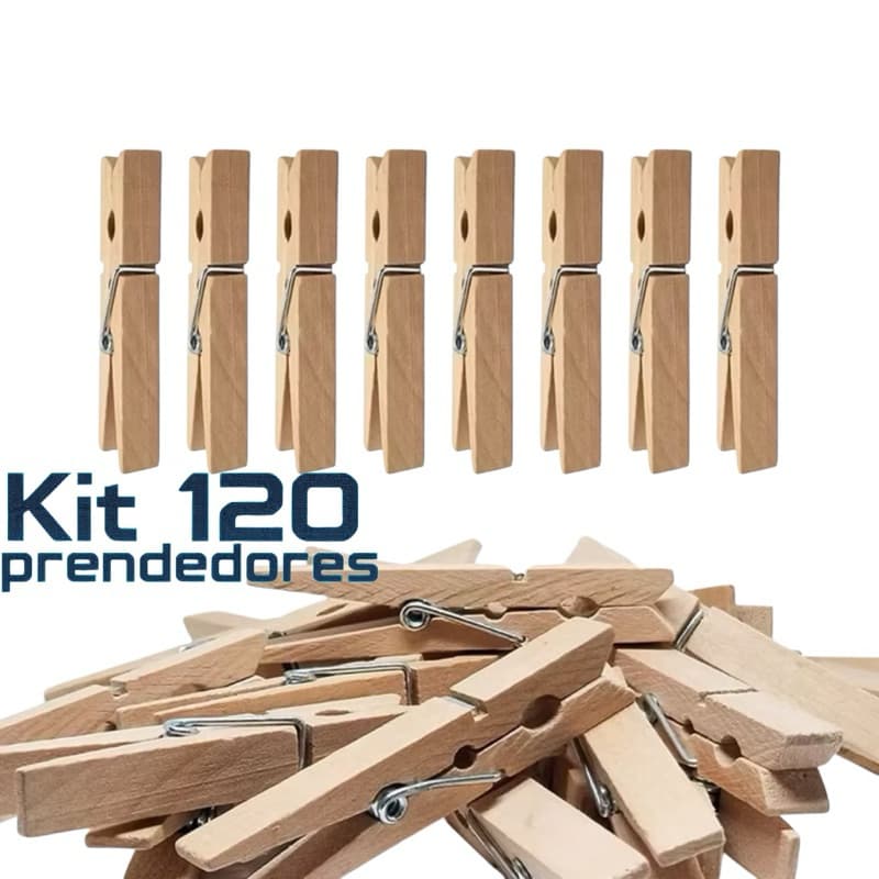 Kit 120 Prendedor Pregador de roupas de madeira Pegador de roupas