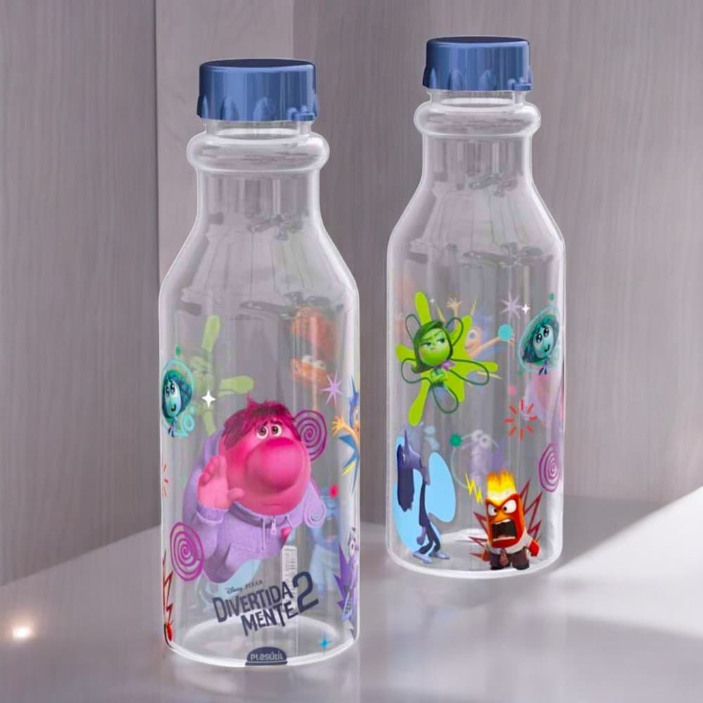 Garrafa Garrafinha De Água Divertida Mente Plasútil 500 Ml