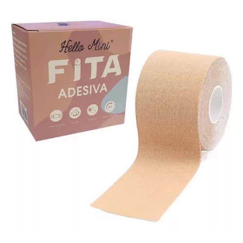 Fita Adesiva Para Seios Hello Mini Forte aderência Algodão Mais de 4 Metros Decote Irressistivel Prático e Fácil de Usar