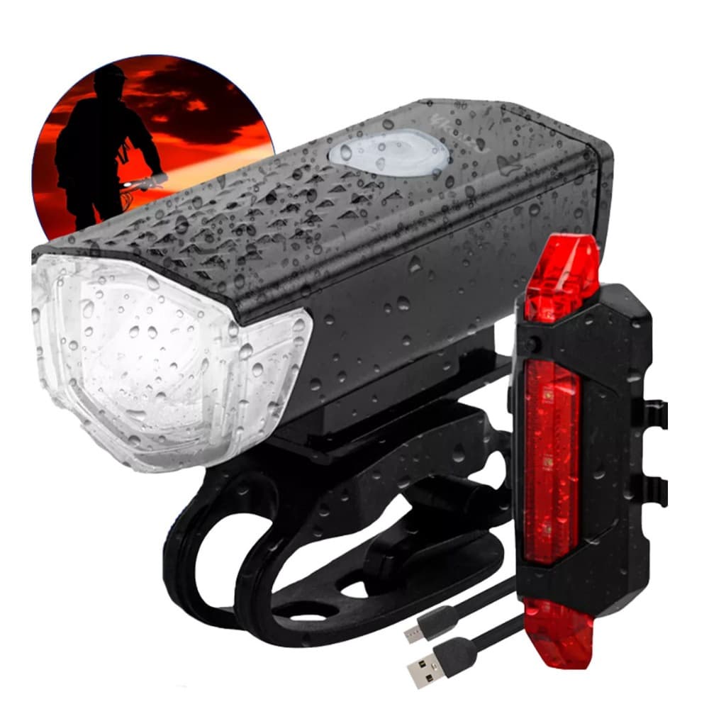 Kit Farol e Lanterna para Bicicleta | LED Ultra Brilhante à Prova d’Água | Segurança Noturna