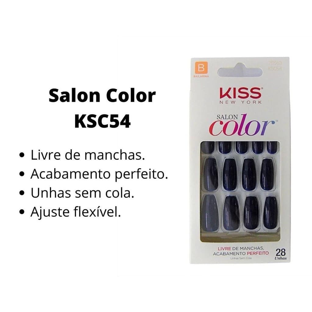 Unhas Postiças Salon Color - Kiss NY