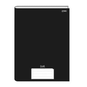 Caderno Brochura 1/4 Preto Capa Dura 96 Folhas Stiff