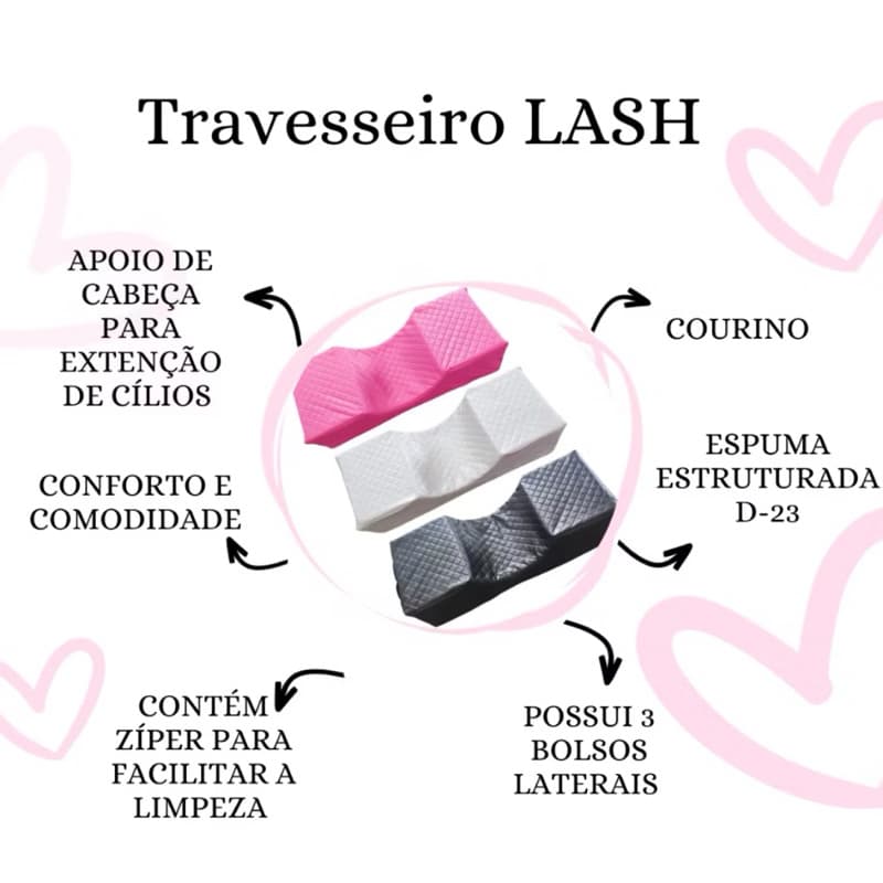 Lash Pillow - Almofada para apoio da cabecça pescoço - travesseiro extensao de ciílios