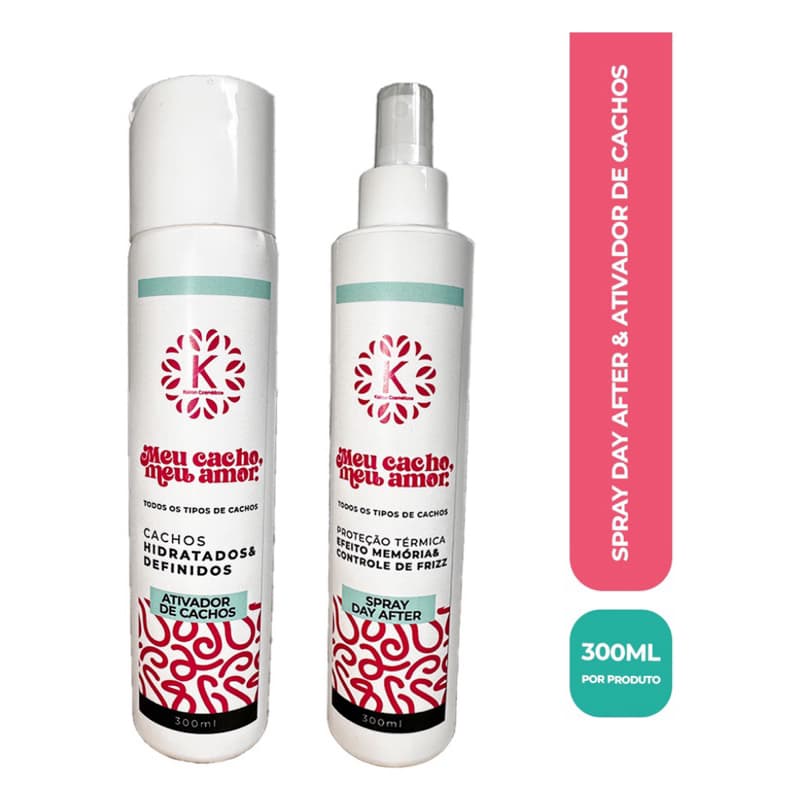 KIT Ativador De Cachos E Day After 300ml - Kit Cacheados Kairon Cosméticos
