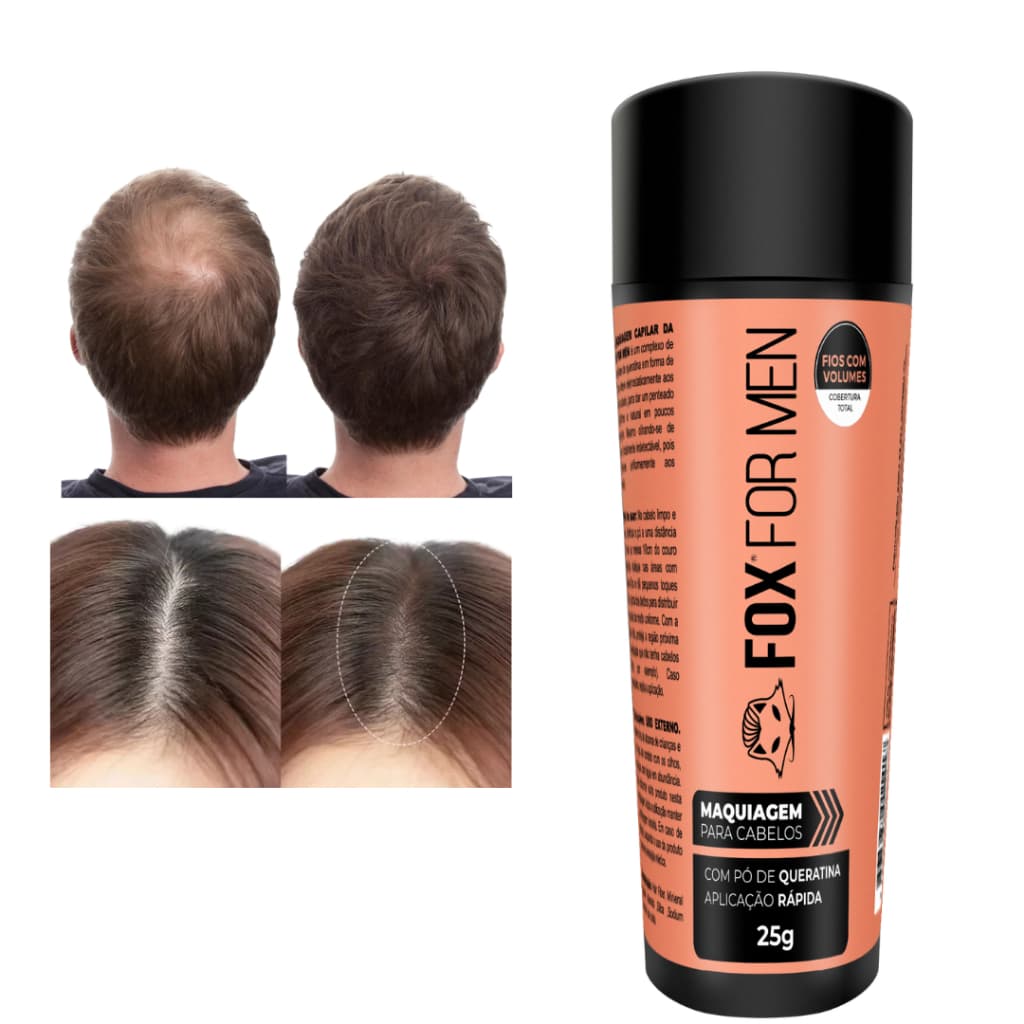 Maquiagem Capilar Para Esconder falhas 25g Fox For Men Castanho