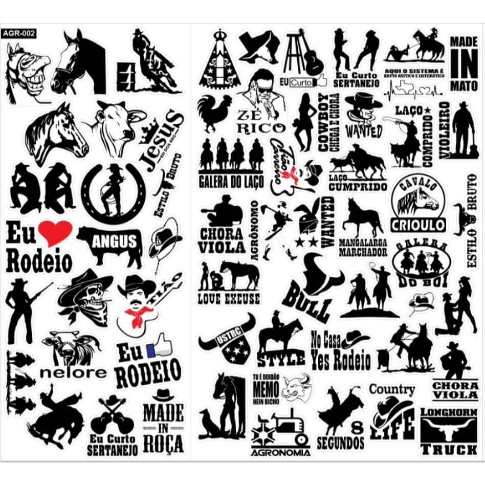 Adesivos Sticker Agro Cowboy Adesivo Termicas Cuias Chimarrão Tereré Teris Made in Roça Bruto