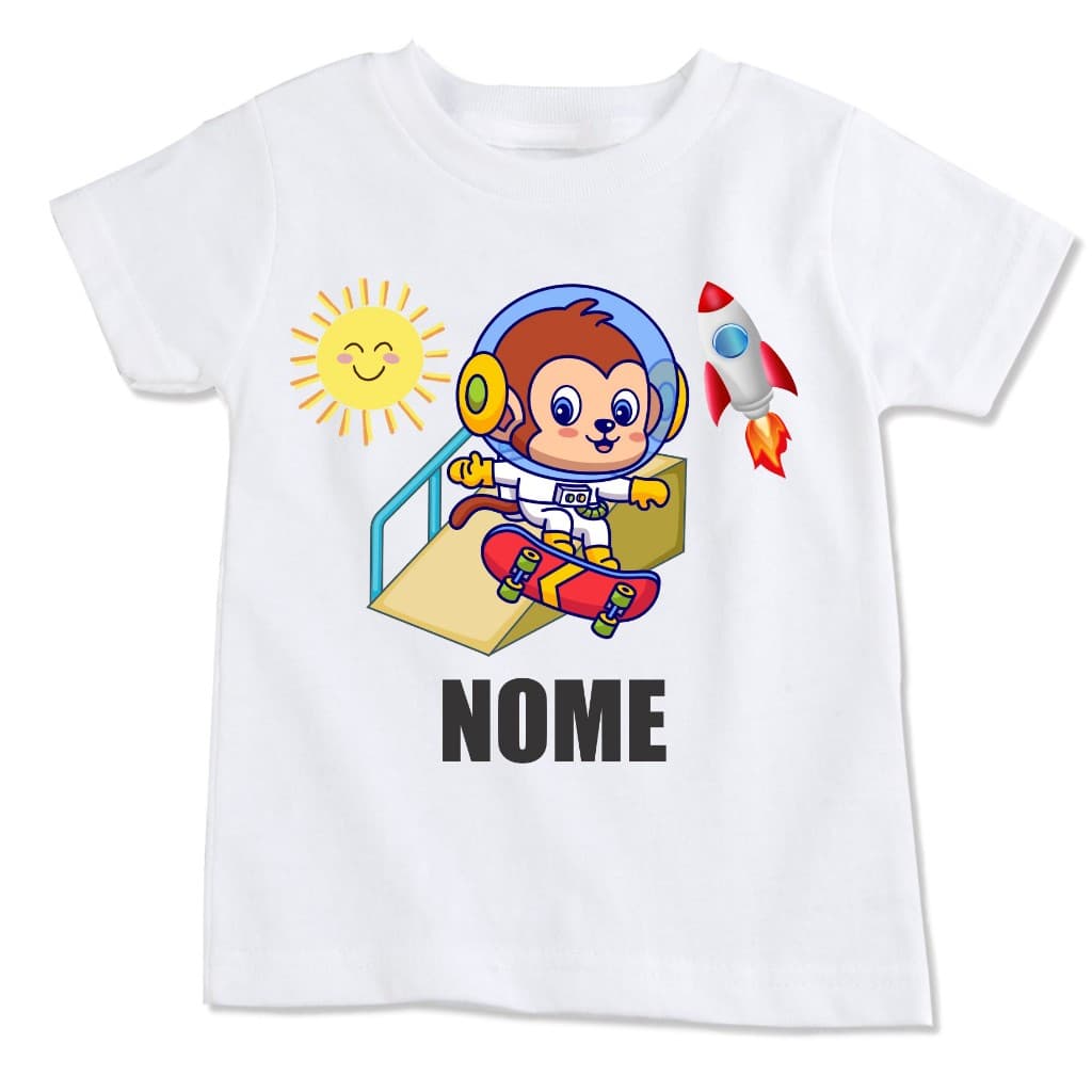 Camiseta Infantil Astronauta Skate - Informar Nome