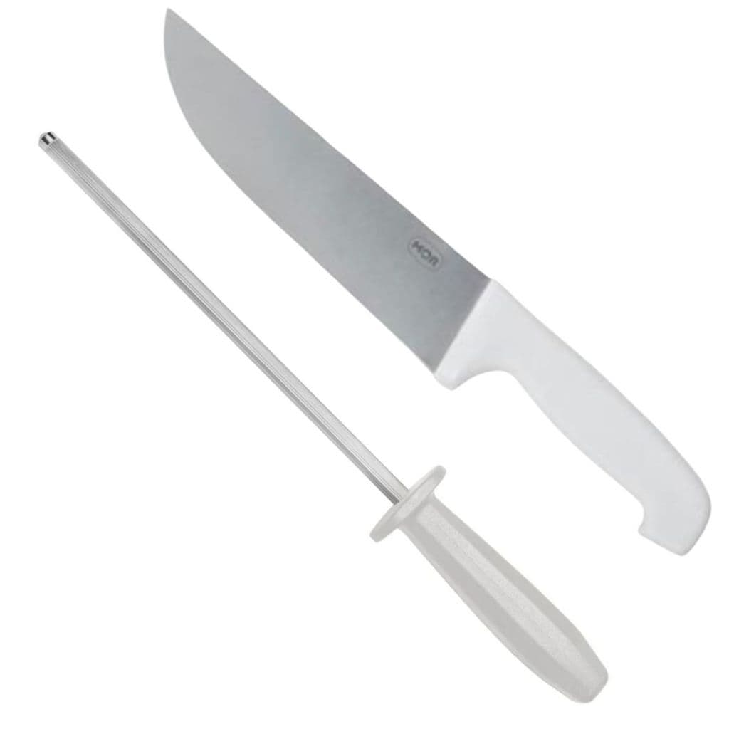 Kit Faca 8'' Inox + Chaira Fratelli Afiador Amolador Gourmet Profissional Açougue Cozinha Churrasco