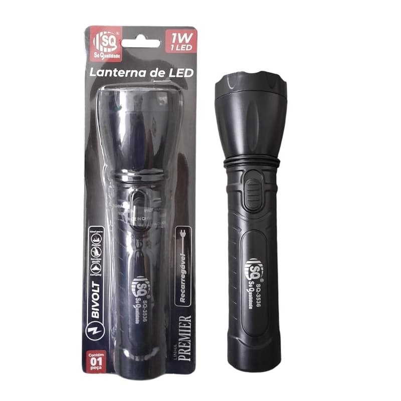 LANTERNA LED 1W LANTERNA RECARREGAVEL LANTERNA SQ 3536 LINHA PREMIER