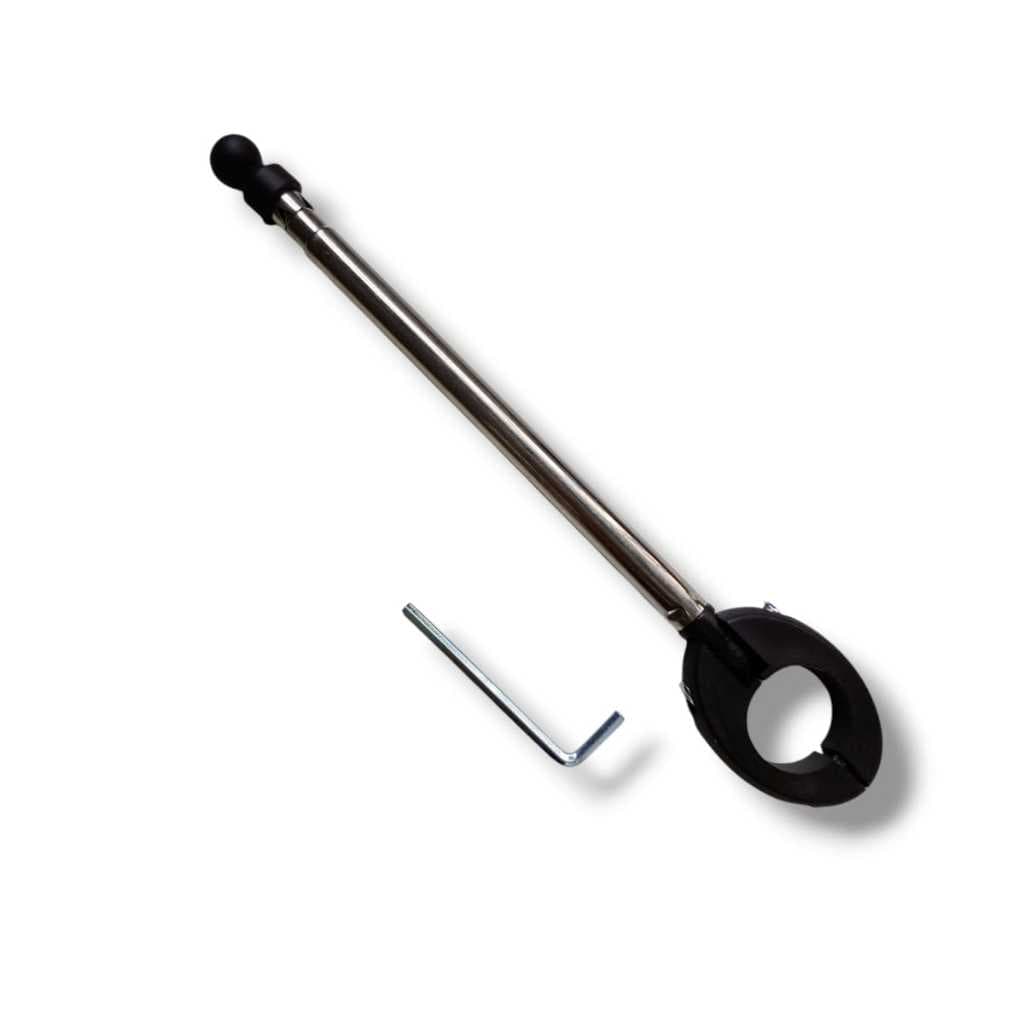 Antena Corta Pipa Moto Retrátil Anti Cerol Aço (Inox Guidão)Cromado