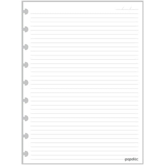 Refil para Caderno de Disco Inteligente Médio Com Pauta Com 50 Folhas Pop Disc