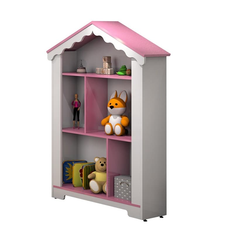 Estante Infantil Casinha Criança Quarto Decoração em MDF Branco- Decora Móveis Online