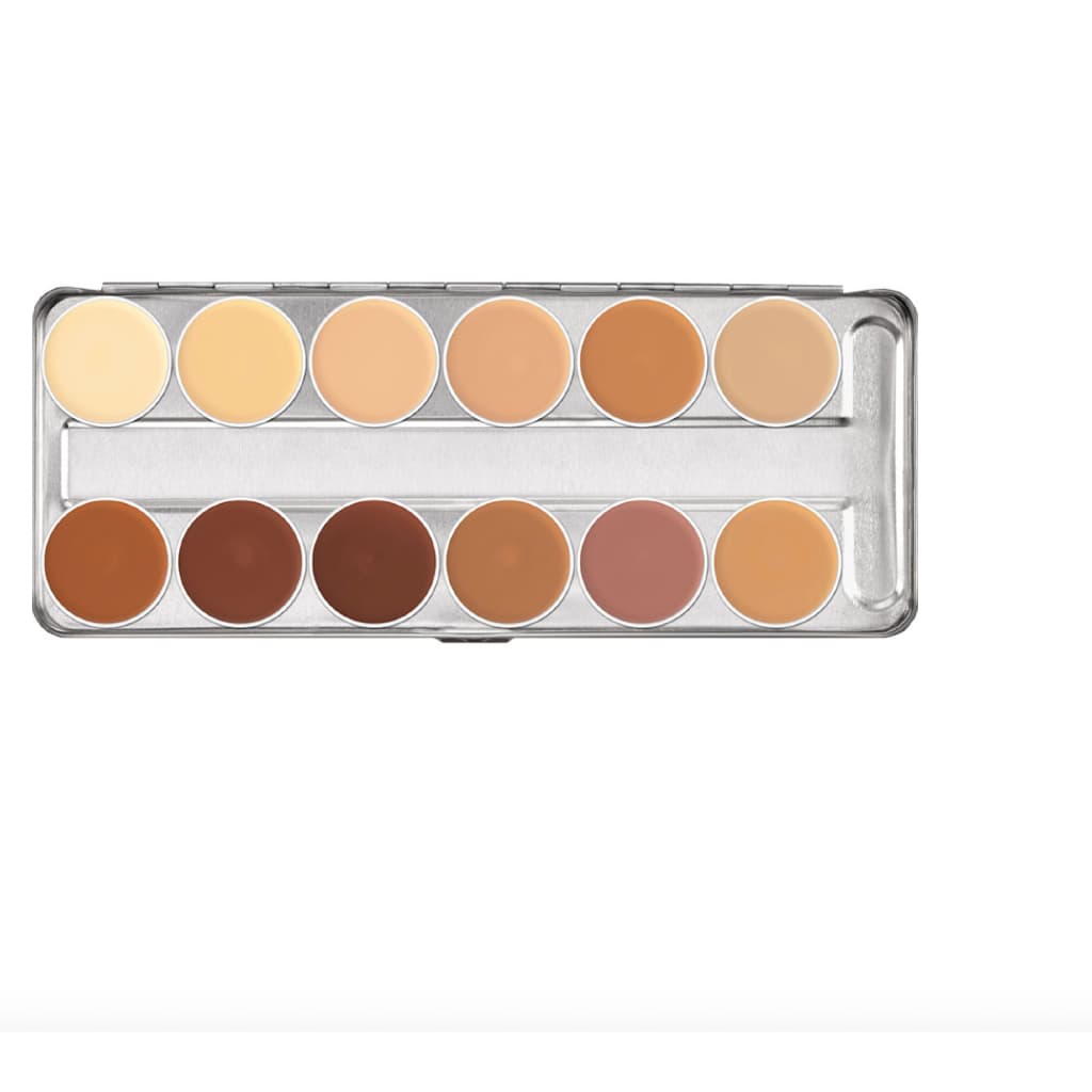 Paleta Corretivo Kryolan Dermacolor - 12 Cores Modelo Brasil