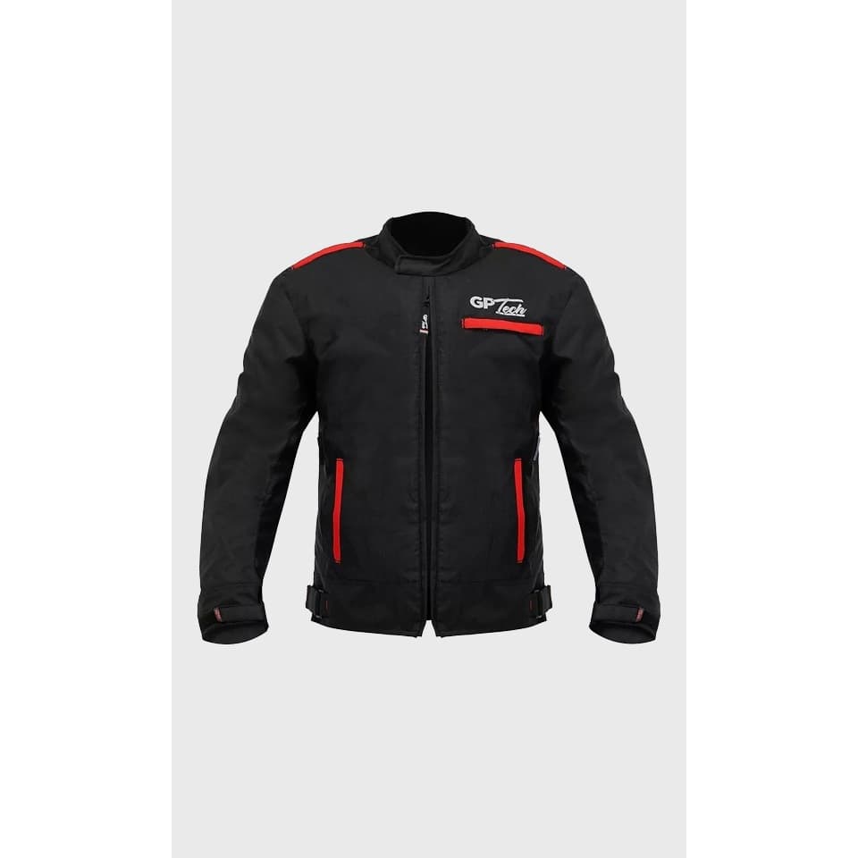 Jaqueta Masculina Essence Preta com Vermelho para Motociclista | Gp Tech
