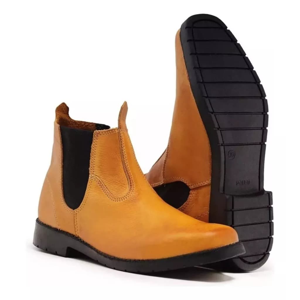 Botina Mateira  Bota Masculina Confortável Couro Sola Pneu Trabalho Dia a Dia Promoção