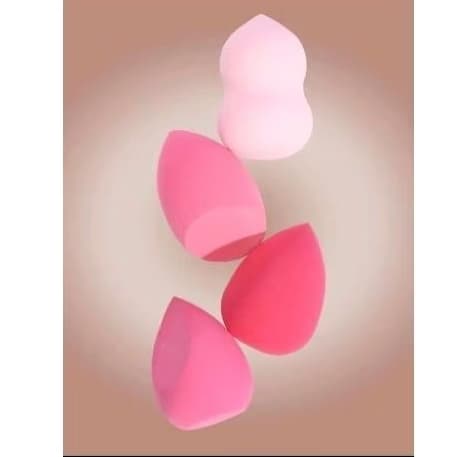 Kit 4 Esponja de Maquiagem Profissional – Macia, Sem Marcas e Acabamento Perfeito 🌸