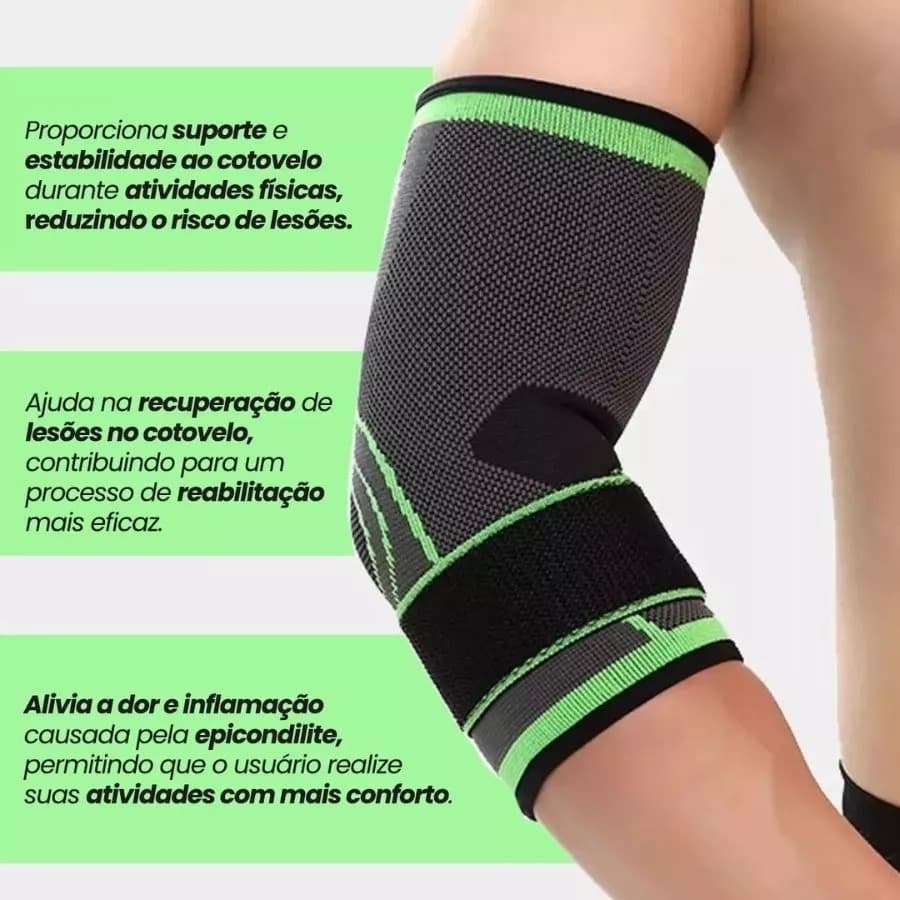 Cotoveleira Ortopédica Ajustável de Compressão Unissex Para Academia Fitness Esporte - BINGO