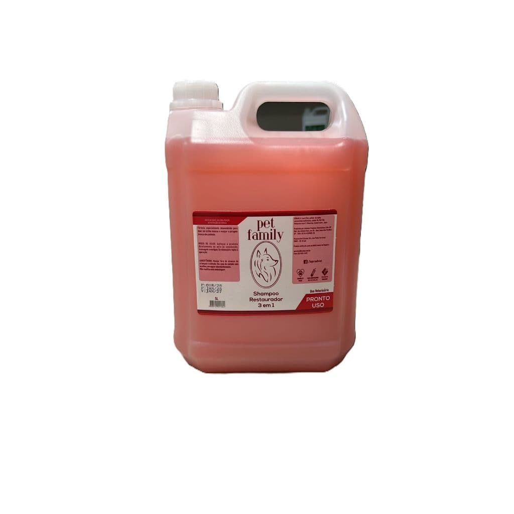 Shampoo Pet Family 3 Em 1 5 Litros Pronto Uso Cães Gatos