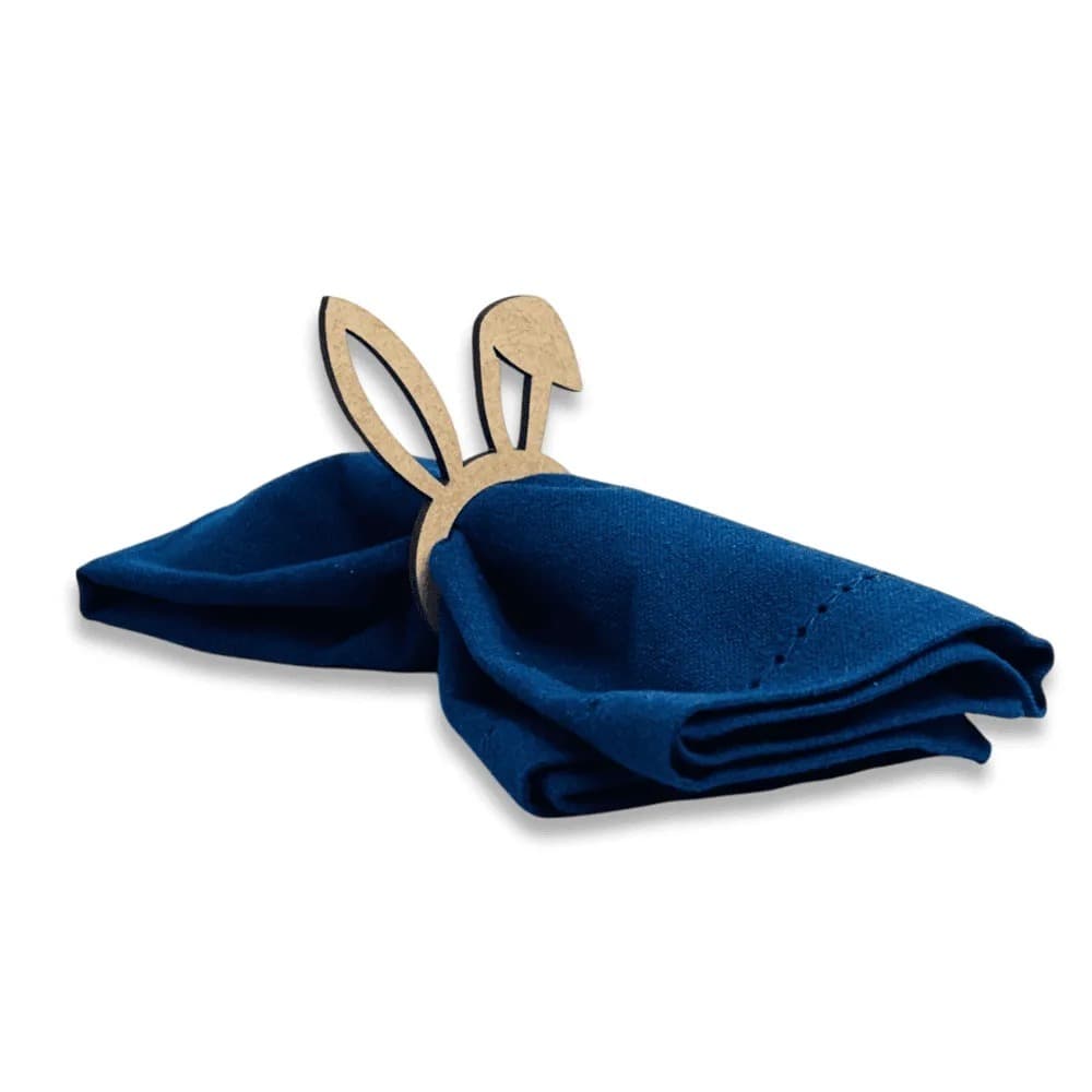 Kit 10 Porta-Guardanapos MDF com Orelhas Coelho Decoração Mesa Posta Páscoa