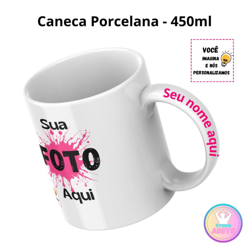 Caneca Personalizada COM NOME NA ALÇA: Envie sua ideia