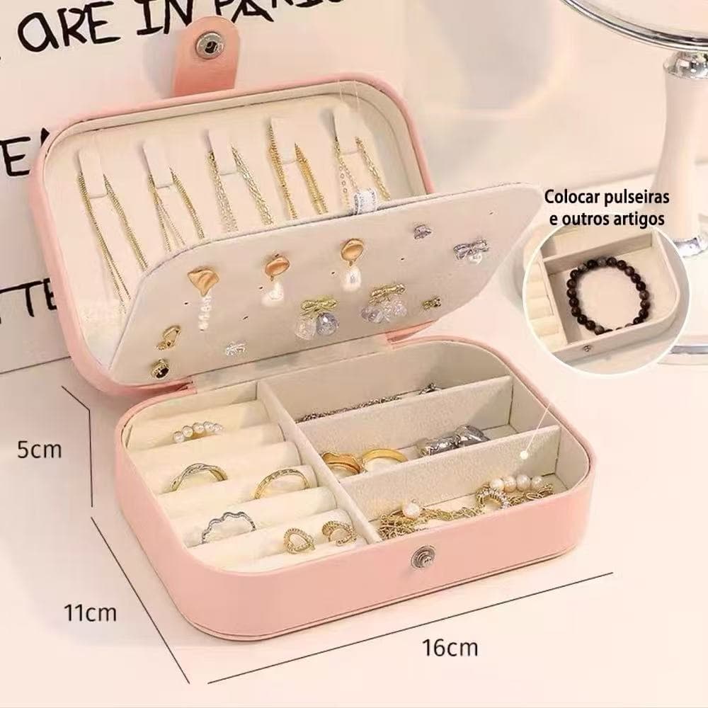 Porta joias Grande Para Viagem Portátil Caixa Armazenamento para  brincos, anéis, pulseira Generic e Bijuteria