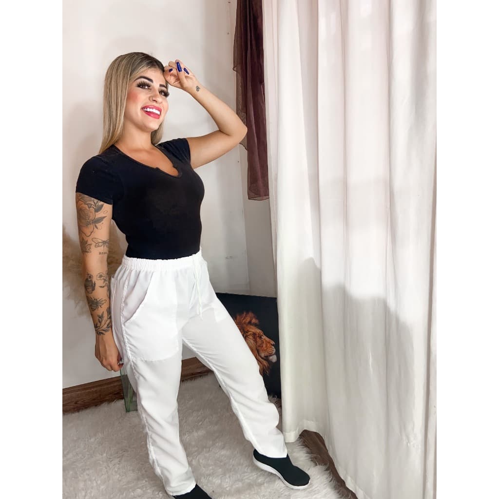 Calça Feminina Tecido Oxford Maleável 51