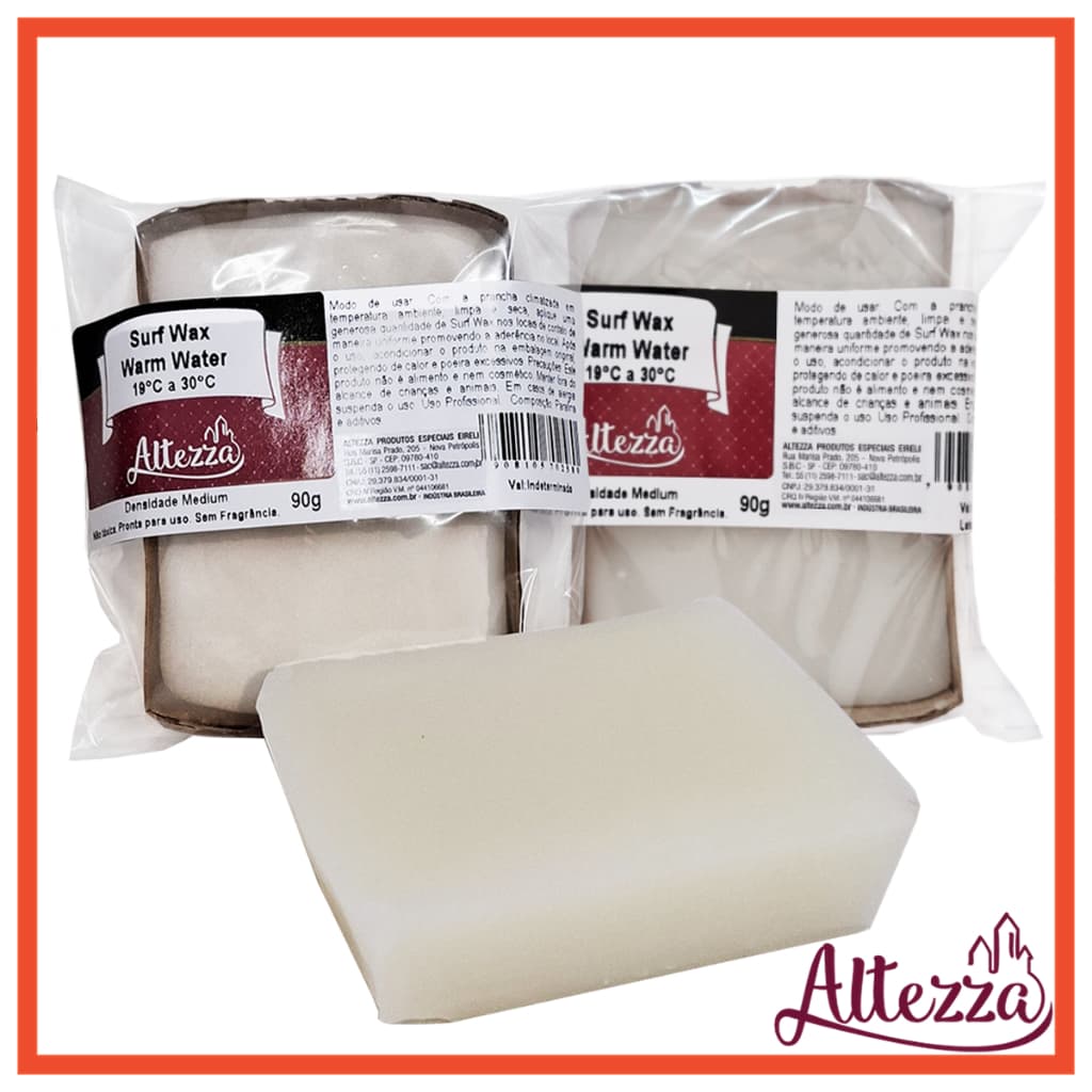 Kit 2 Parafinas Surf Wax Medium Altezza 90g a Melhor do Mercado Para Prancha de Surf Warm Water