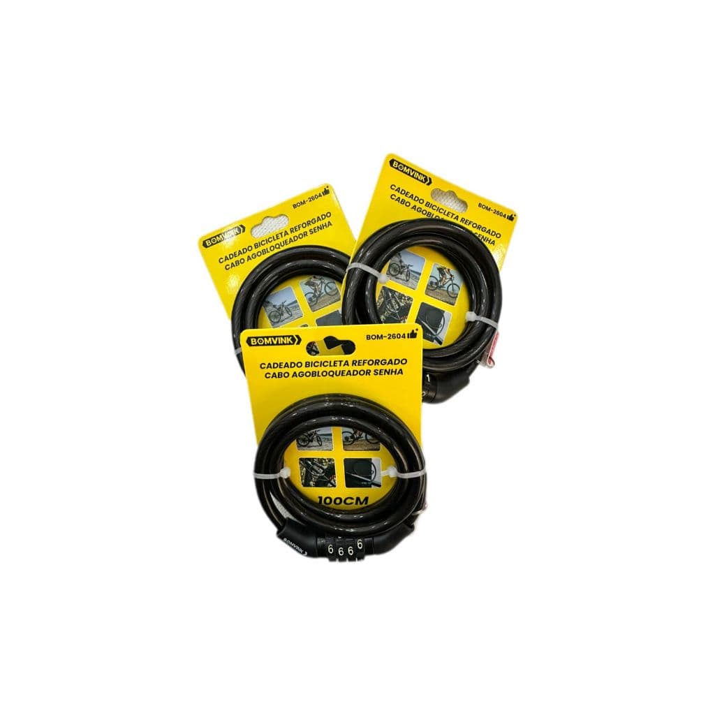 CADEADO BICICLETA REFORÇADO COM SENHA - BOMVINK