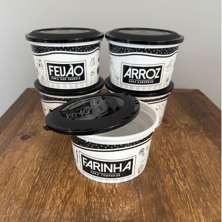 Kit 5 Potes De Mantimentos Plastico Hermeticos Potes Tapoer Cozinha Porta Mantimentos 2 litros