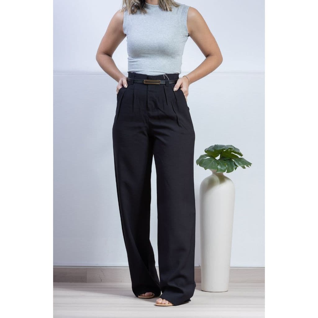 Calça Feminina Pantalona wide leg social marrant