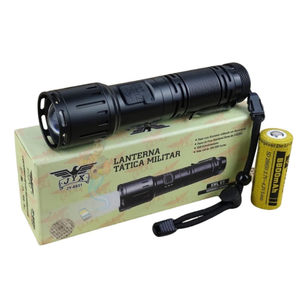 Lanterna Tática Militar Caça Led Jws Led V3 Power Bank