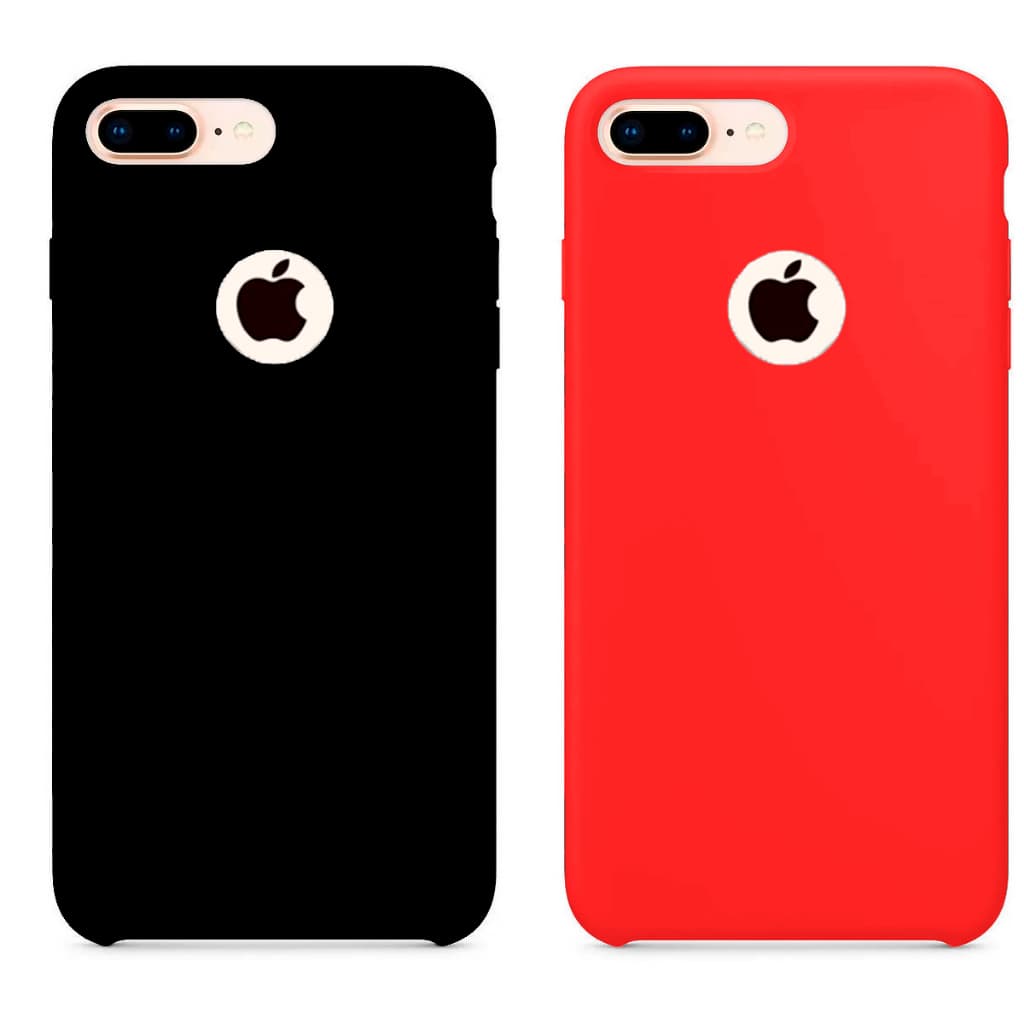Kit 2 Case Capa Capinha Silicone Aveludado pra iPhone 5/6/7/8/ 7 PLUS/8 PLUS/X/XS