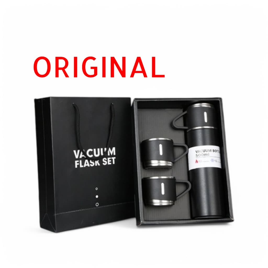 Garrafa Térmica 500ml com 3 Xícaras - Mantém Bebidas Quentes ou Frias por Horas