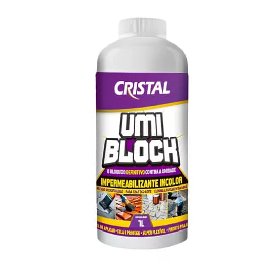 Selante Impermeabilizante Incolor Para Fresta e Micro fissuras Umi Block 1L - Cristal