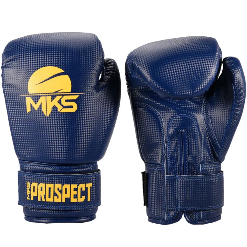 LUVA MUAY THAI BOXE KICKBOXING PROSPECT AZUL/AMARELO - MKS COMBAT
