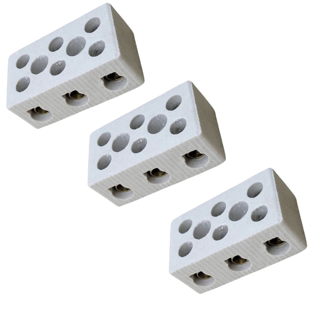 Kit 3 Conector Chuveiro Cerâmica/porcelana 3 Polos 10mm