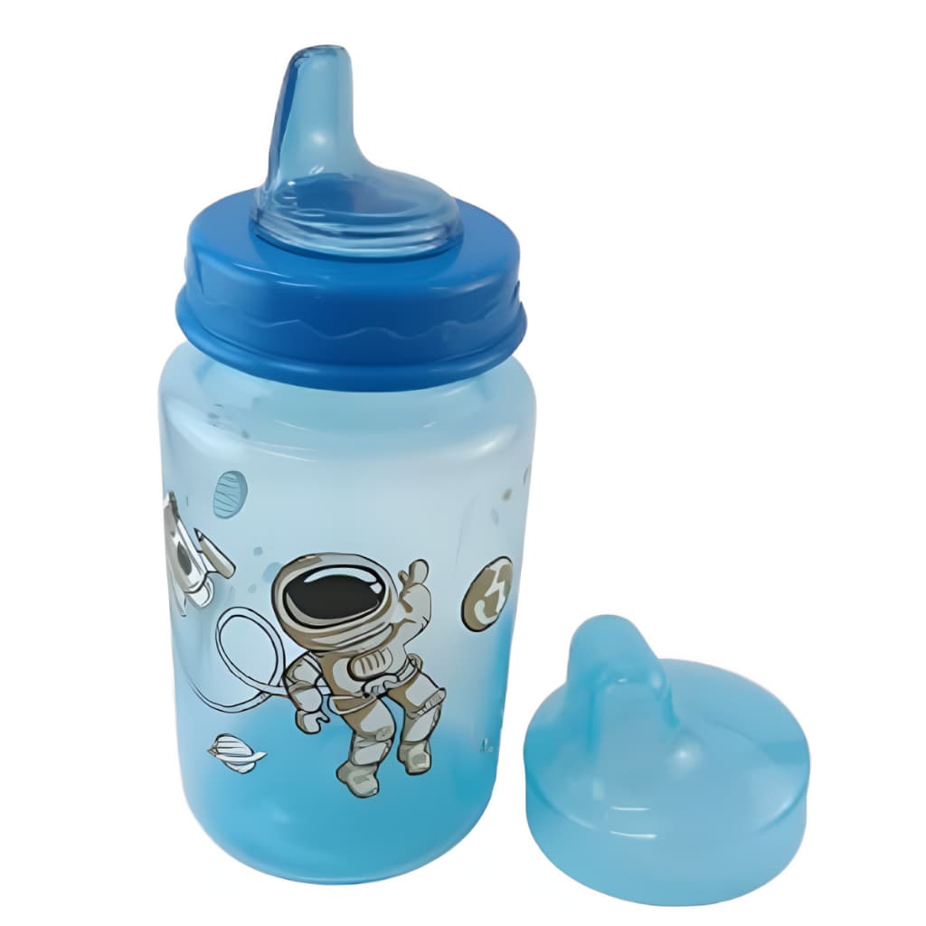 Copo Treinamento Infantil 300ml Copo Transição Bico Macio - Astronauta Azul