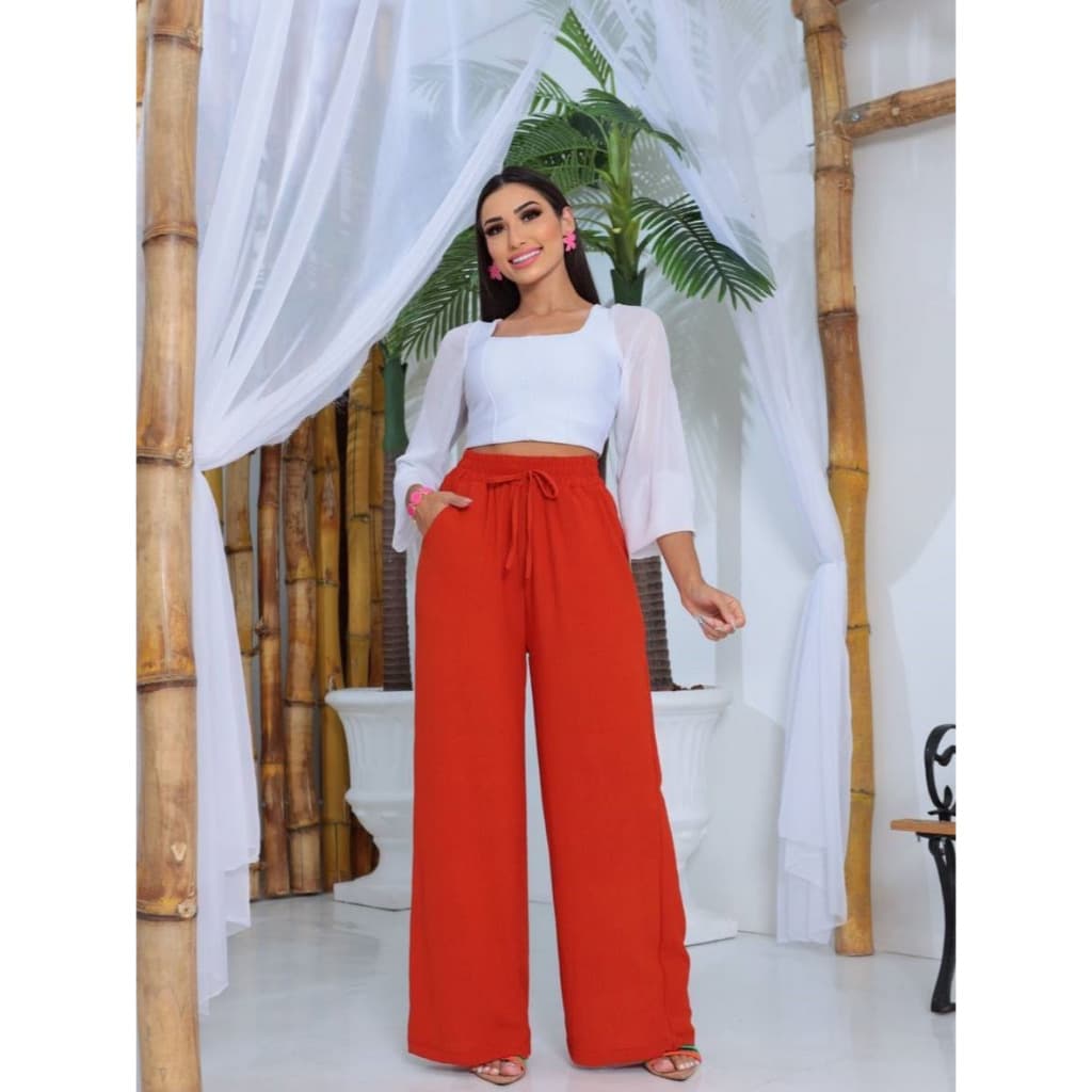 Pantalona  Duna Feminina Alfaiataria Wide Leg