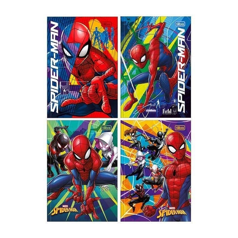 Caderno Tilibra Brochura capa dura Spider-Man 80 folhas c adesivos