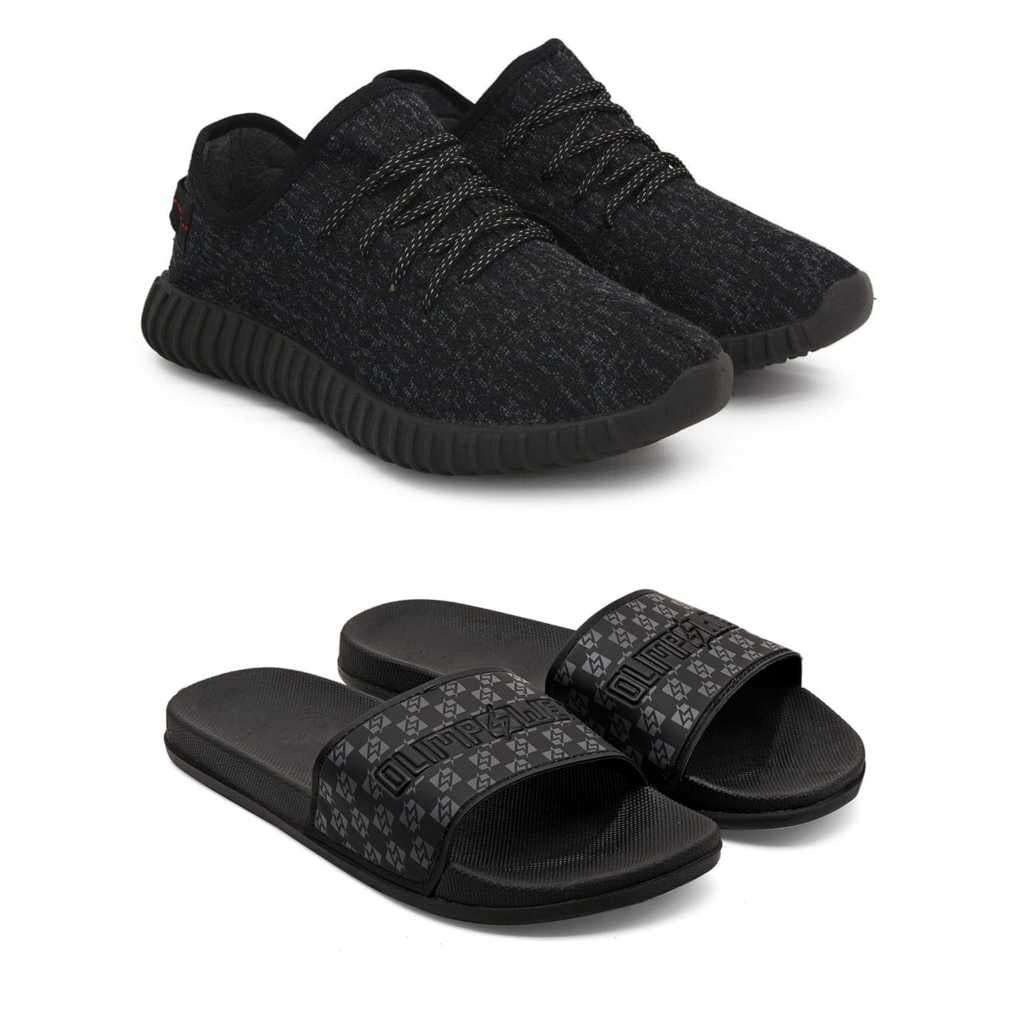 Kit Tênis Masculino Academia + Chinelo Slide Masculino Olimpower