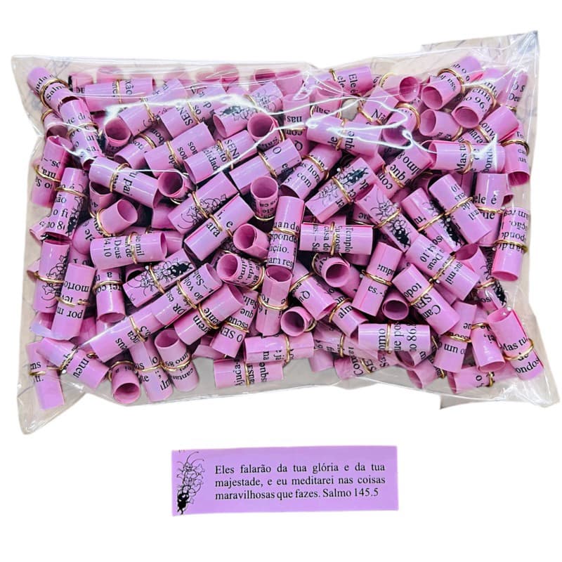 enroladinho versículos bíblico  pc com 200/400/600/800/1000promessa mana rosa